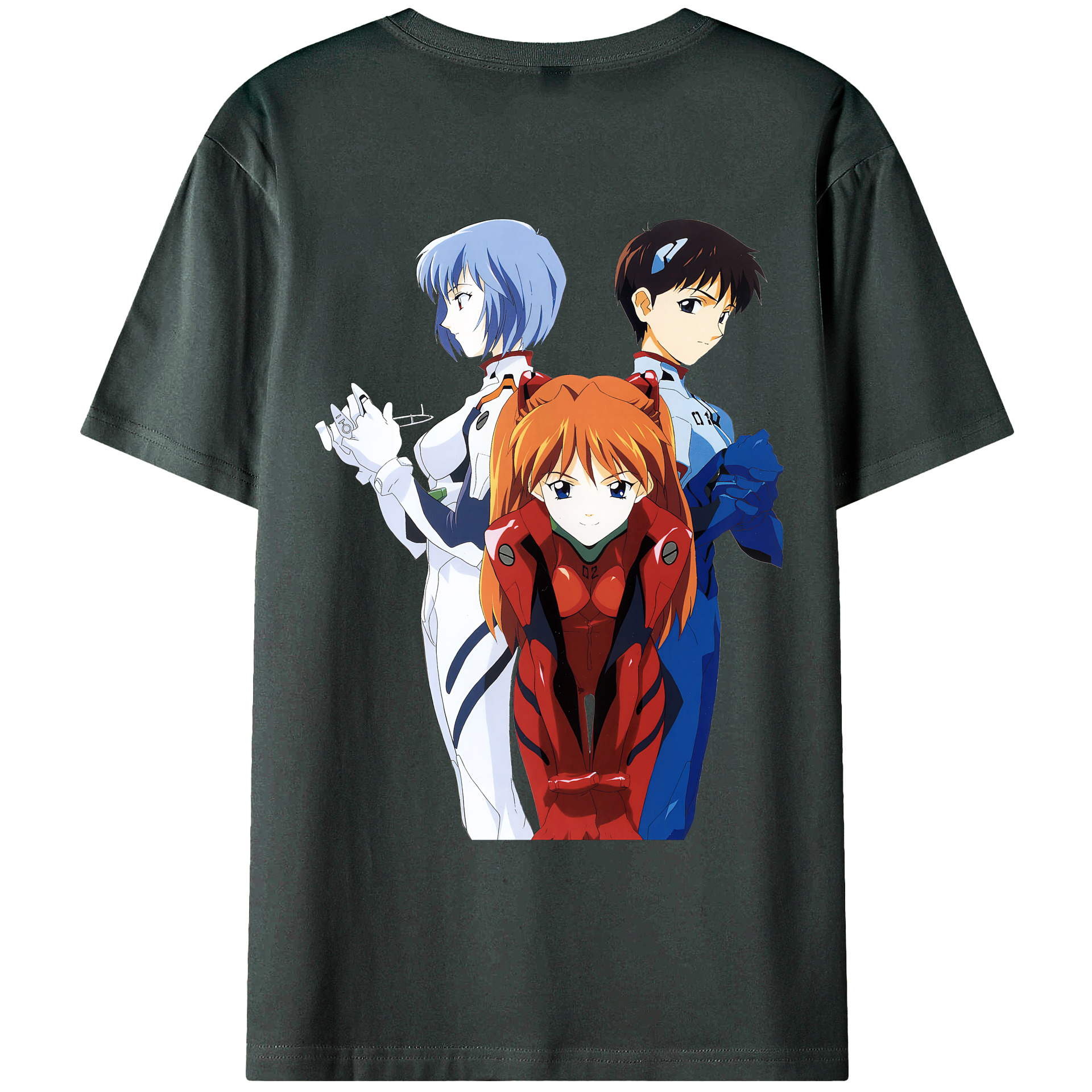 （画像用） EVA 新世紀エヴァンゲリオン 綿100％ メンズ半袖Tシャツ（バックプリント） 通気性